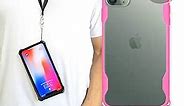 LIFESTYLE DESIGNS New iPhone 11 Pro Max Clear Slim Case with Wrist Strap & Lanyard | Best Rugged TPU Bumper Case | Strong Loop Hole Attachments for Leash, Tether Holder etc. (Pink, iPhone 11 Pro Max)