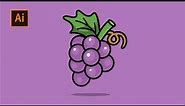 How To Draw A Grapes Fruit | Vector Art Tutorial For Beginners | Vector Design Adobe Illustrator CC