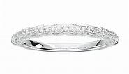 14K White Gold Vintage Wedding Band Floral Band Diamond Band Milgrain Stackable Band For Her Real Diamonds
