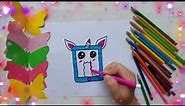 How to draw a Unicorn Tablet Case | Step by Step - Baby Shark Arts