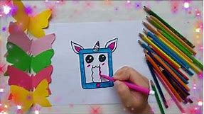 How to draw a Unicorn Tablet Case | Step by Step - Baby Shark Arts