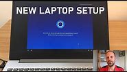 New Windows 10 Laptop Setup TUTORIAL | Lenovo Ideapad 3 | STEP BY STEP