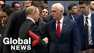 Mike Pence greets Vladimir Putin with handshake at ASEAN Summit