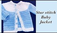 Baby Boy Set: How to crochet newborn star stitch sweater jacket -cardigan 0-6M Crochet for Baby #176