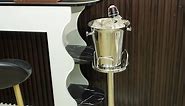 Lallisa Ice Bucket with Stand Christmas Party Champagne Bucket Stainless Steel Wine Bucket on Stand Ice Cube Chiller Container for Christmas Centerpieces Beer KTV Club Bar BBQ(Silver, Classic)