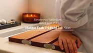 29 inch Malibu Removable Tri-Fold Bathtub Bench Seat, Teak Wood