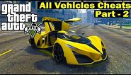 GTA 5 cheat codes for PC | All vehicle cheat codes for GTA 5 | Part 2