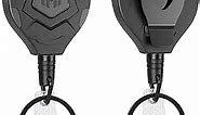 MNGARISTA Heavy Duty Retractable Keychain with Belt Clip, Retractable ID Badge Reel, Retractable Badge Holder with 31.5” Steel Cord and Key Ring, 9.0oz, 2-Pack