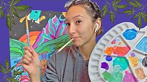 PUFF & PAINT 🎨💚 | smoke weed and paint with me!