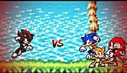 Sonic,Tails, Knuckles vs Shadow DC2 Sprite animation