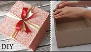 DIY- How to make gift Box using cardboard - gift box tutorial