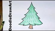 Drawing: How To Draw Cartoon Pine Trees - Easy to Draw for Beginners and for kids!