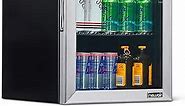 NewAir Mini Fridge Beverage Refrigerator and Cooler, Free Standing Glass Door Refrigerator Holds Up To 60 Cans, Cools to 37 Degrees Perfect Beverage Organizer For Beer, Wine, Soda, and Pop