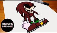 How To Draw Knuckles - FNF MOD Sonic EXE V2.0 - Step by Step