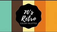 70's RETRO COLOR PALETTES WITH IT'S NAME AND HEX COLOR CODE | mochibubble