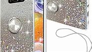 for Samsung Galaxy S8 Case Phone Case for Galaxy S8 Women Glitter Cute Luxury Soft TPU Silicone Clear Cover with Stand Bumper Shockproof Full Body Protection Case (Silver)