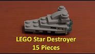 How To Build A LEGO Star Wars Mini Star Destroyer With 15 Pieces