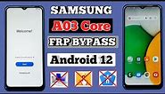 Samsung A03 Core Android 12 Frp Bypass Without Pc | Without Activity Manager New Method 2024