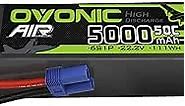 OVONIC 6s Lipo Battery 50C 5000mAh 22.2V Lipo Battery with EC5 Connector for arrma 1/5 1/8 1/10 RC Car and Truck