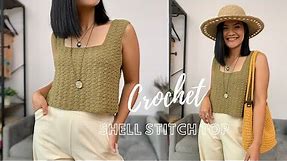 Crochet Shell Stitch Top - Step by step crochet tutorial, FREE CROCHET PATTERN