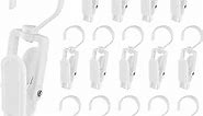 15 PCS Super Strong Plastic Clothes Pin Hooks Clip Family Travel Rotating Hanging Laundry Hooks Clip, Clothes Pins - 4.3 inches (White)