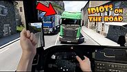 IDIOTS on the road #104 | HIDDEN ADMIN Banning people | Real Hands Funny moments - ETS2 Multiplayer