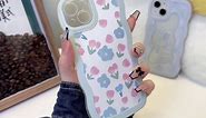 Compatible with iPhone SE Case 2020/2022/2nd/3rd Generation,iPhone 7/8 Case Clear with Floral Design for Women Girls,Aesthetic Cute Wavy Flowers Soft Shockproof Cell Phone Cover (Rose/White)