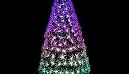 5Ft Fiber Optic Christmas Tree, Remote Control Christmas Tree 60 Lighting Modes with Top Topper & Foldable Stand, Fiber Optic Tree for Indoor & Outdoor, Green