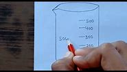Beaker Diagram Drawing | How To Draw Beaker Of 500 ml | Beaker Drawing In Seconds