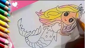 How to Draw Barbie Mermaid | drawing Painting & Coloring | mermaid for kids&Toddlers #MermaidDrawing