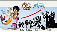 The Loud House Into Mermaid Growing Up Compilation | Cartoon Wow