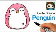 How to Draw a Cute Penguin EASY | Squishy Squooshems