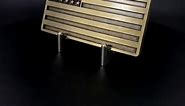 Vintage Bronze Plated US American Flag Rectangle Belt Buckle