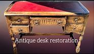 Antique oak desk restoration|makeover |Flipping furniture for profit