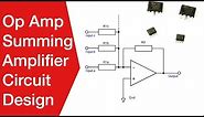 Op Amp Summing Amplifier | Operational Amplifier Virtual Earth Mixer