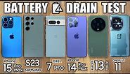 iPhone 15 Pro Max vs Samsung S23 Ultra / Xiaomi 13 Ultra / Google Pixel 7 Pro - BATTERY DRAIN TEST!