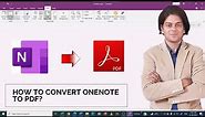 how to convert OneNote to pdf?