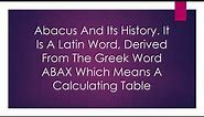 What Is The History Of Abacus