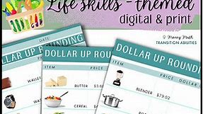 DOLLAR UP | Life Skills | 3 Levels Money Math Worksheet | Digital & Print