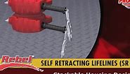 3M Protecta 3100414 Self Retracting Lifeline Rebel 6' (18M) Web Twin, Steel Rebar and Carabiner, Black/Red
