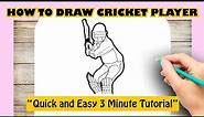 How to Draw Cricket Player