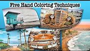 Five Hand Coloring Techniques on Hand Coloring Black and White Photos - oils, acrylics and pastels