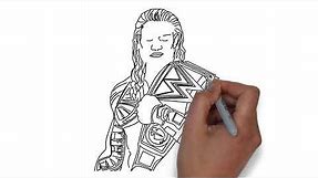 How to Draw Roman Reigns WWE Universal Champion Step by Step