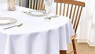 Nacuci Oval Tablecloth 60x120 Inch Stain Resistant Table Cloth Solid White Heavy Duty Table Cover Washable for Dinning Kitchen Home Party