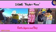 V#386 Despicable Me Girls Toss Minion ~ Dual Cameras Universal Studios Hollywood Vlog