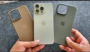 Ultimate iPhone 15 Pro Max Case Showdown - Taupe Fine Woven Case VS Clay Silicone Case