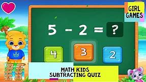 Math Kids Subtracting Quiz Game Numbers 1 to 9 - Subtraction for Class 1, Kindergarten - Minus Game