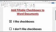 How to Add Fillable Checkboxes to Microsoft Word Documents