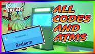 ALL CODES AND ATM LOCATIONS IN ROBLOX JAILBREAK (WINTER UPDATE) | ALL *WORKING* PROMO CODES