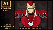IRON MAN Vector Art || Tony Stark || SpeedArt || Illustration || Vexel Art || Adobe Illustrator 2020
